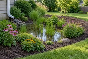how to build a rain garden to stop yard flooding