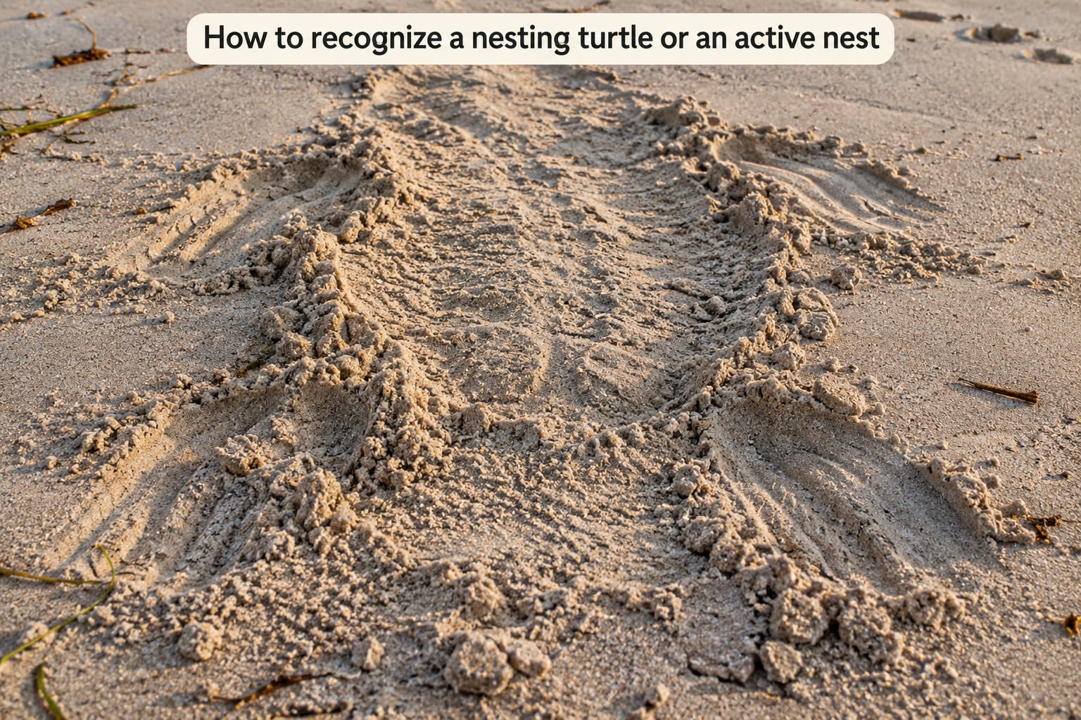 How to recognize a nesting turtle or an active nest