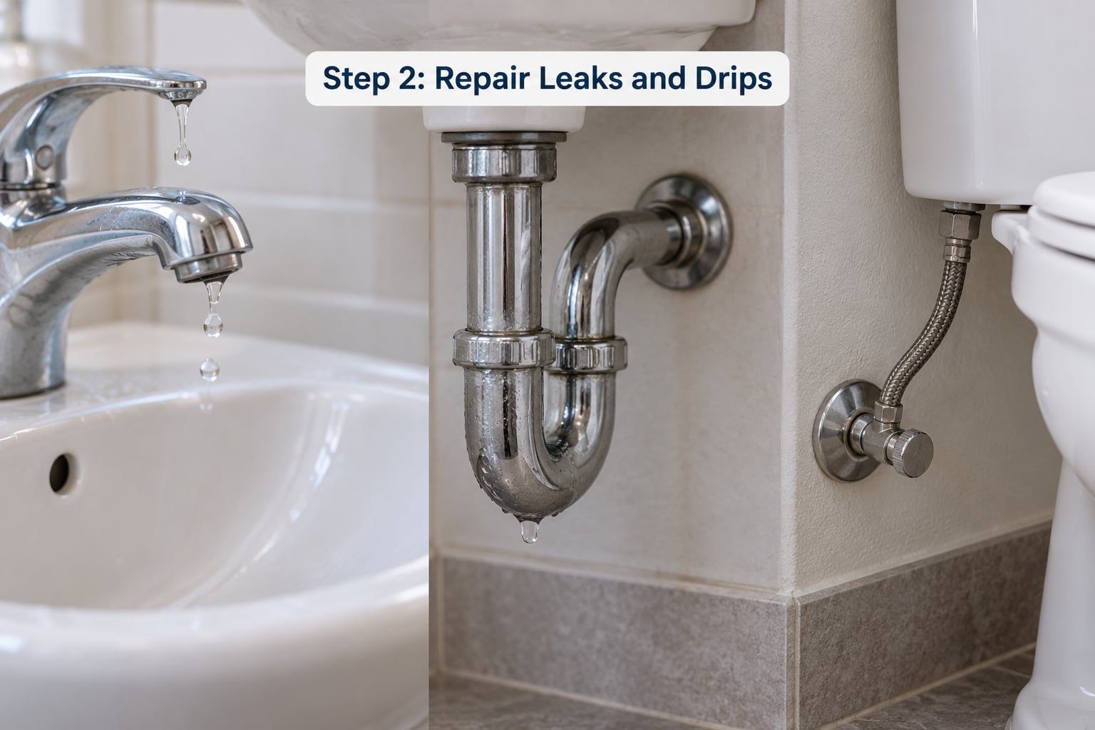 Step 2: Repair Leaks and Drips