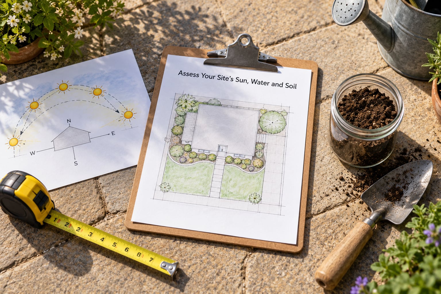Assess Your Site's Sun, Water and Soil