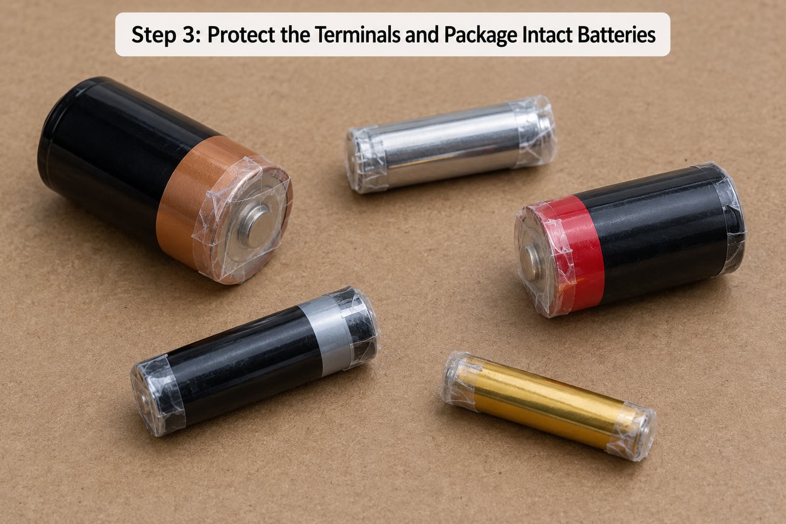 Step 3: Protect the Terminals and Package Intact Batteries