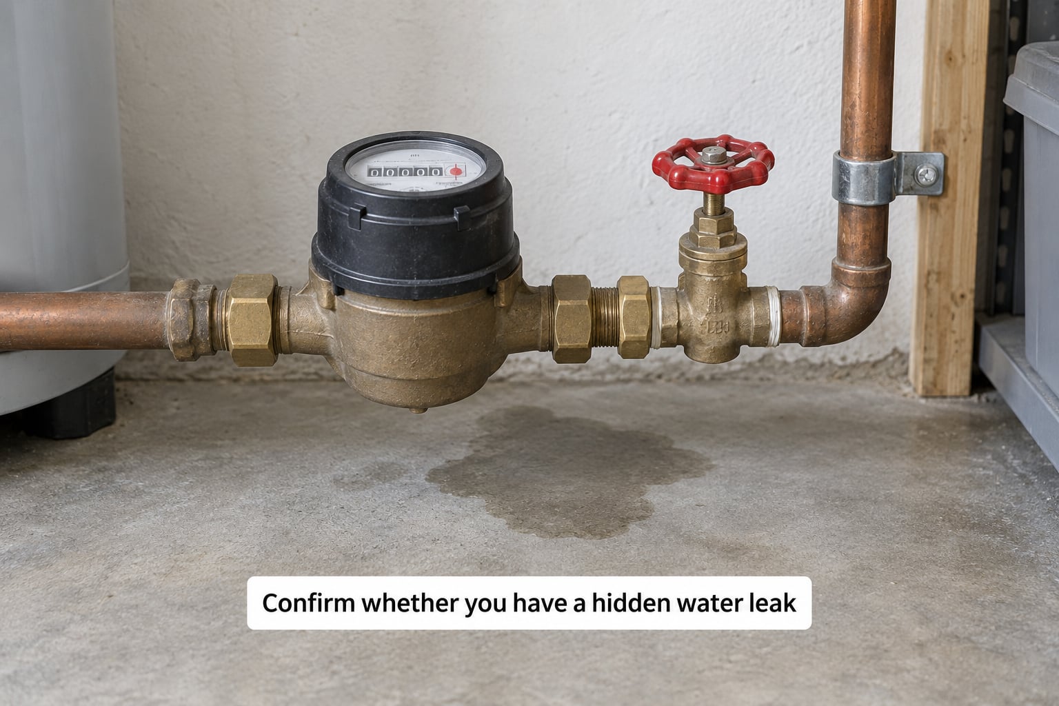 Confirm whether you have a hidden water leak