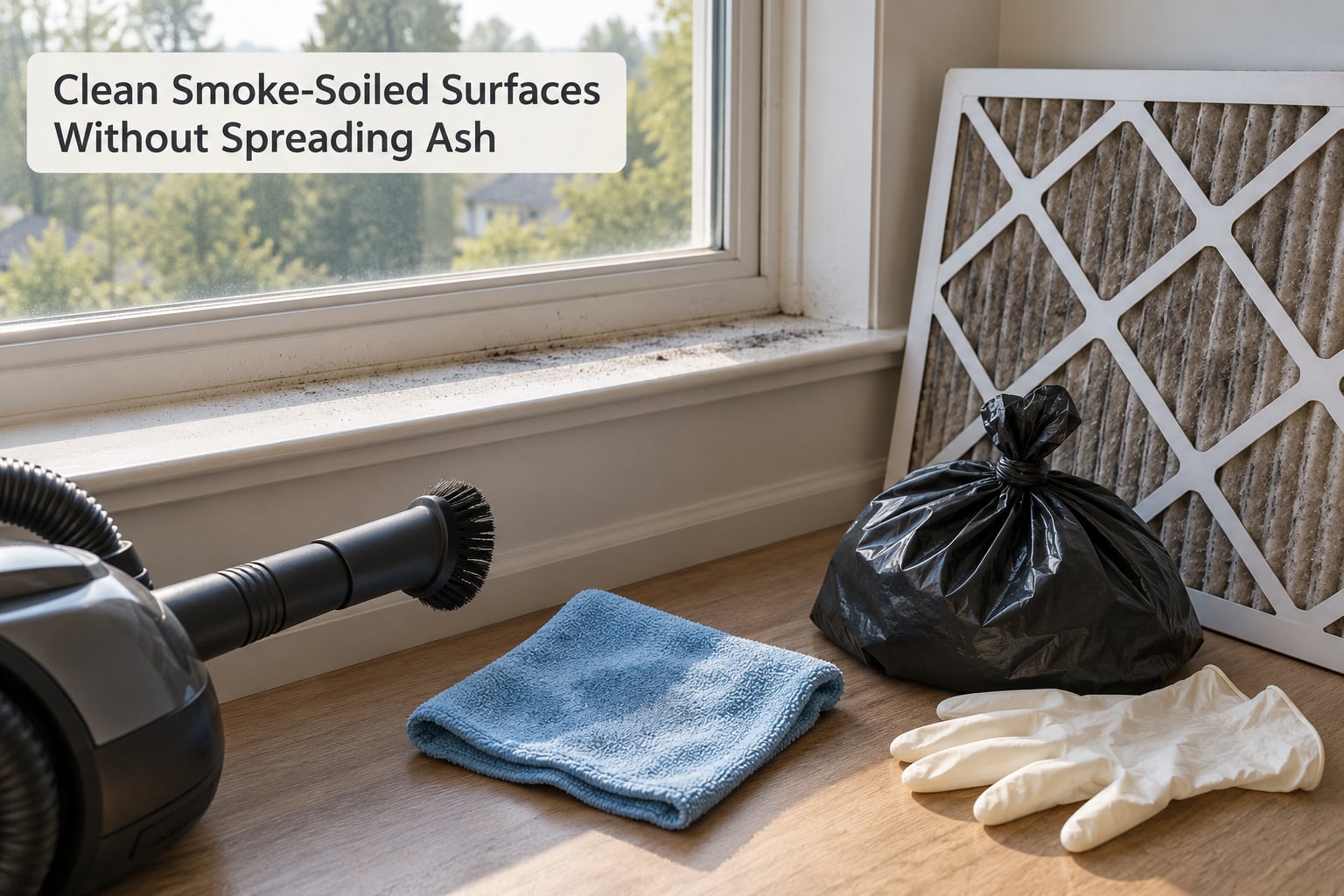 Clean Smoke-Soiled Surfaces Without Spreading Ash