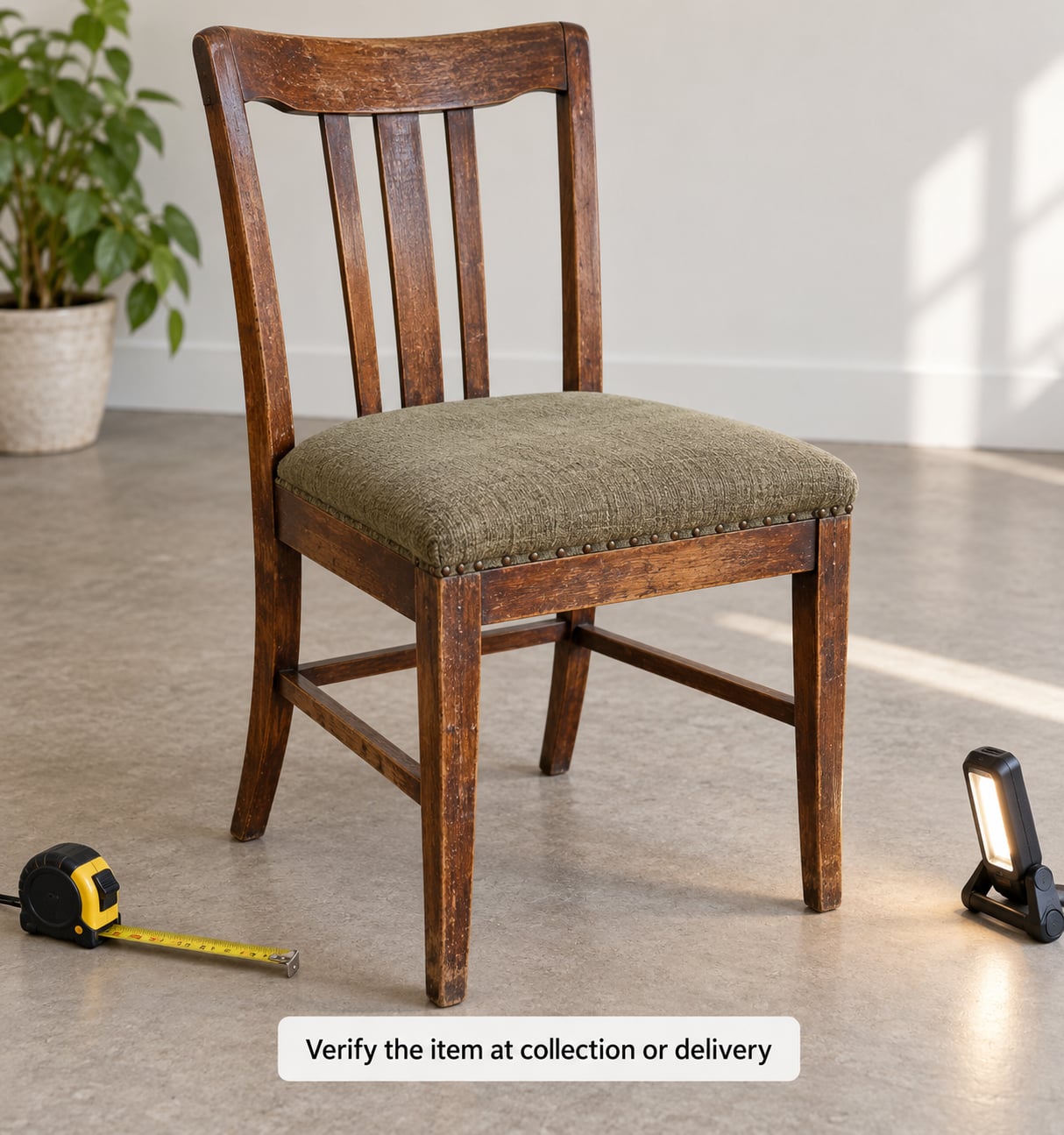 Verify the item at collection or delivery