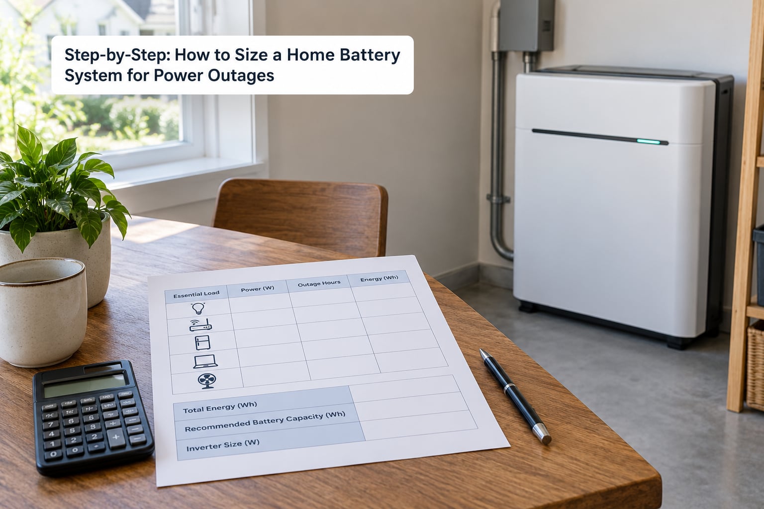 Step-by-Step: How to Size a Home Battery System for Power Outages