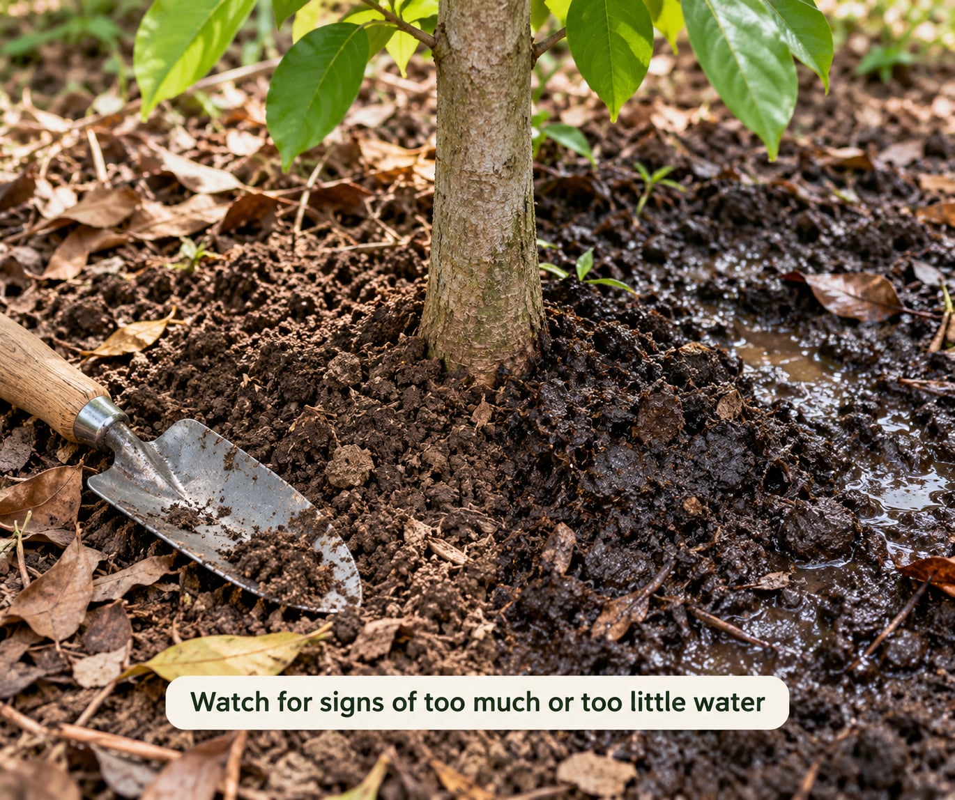 Watch for signs of too much or too little water