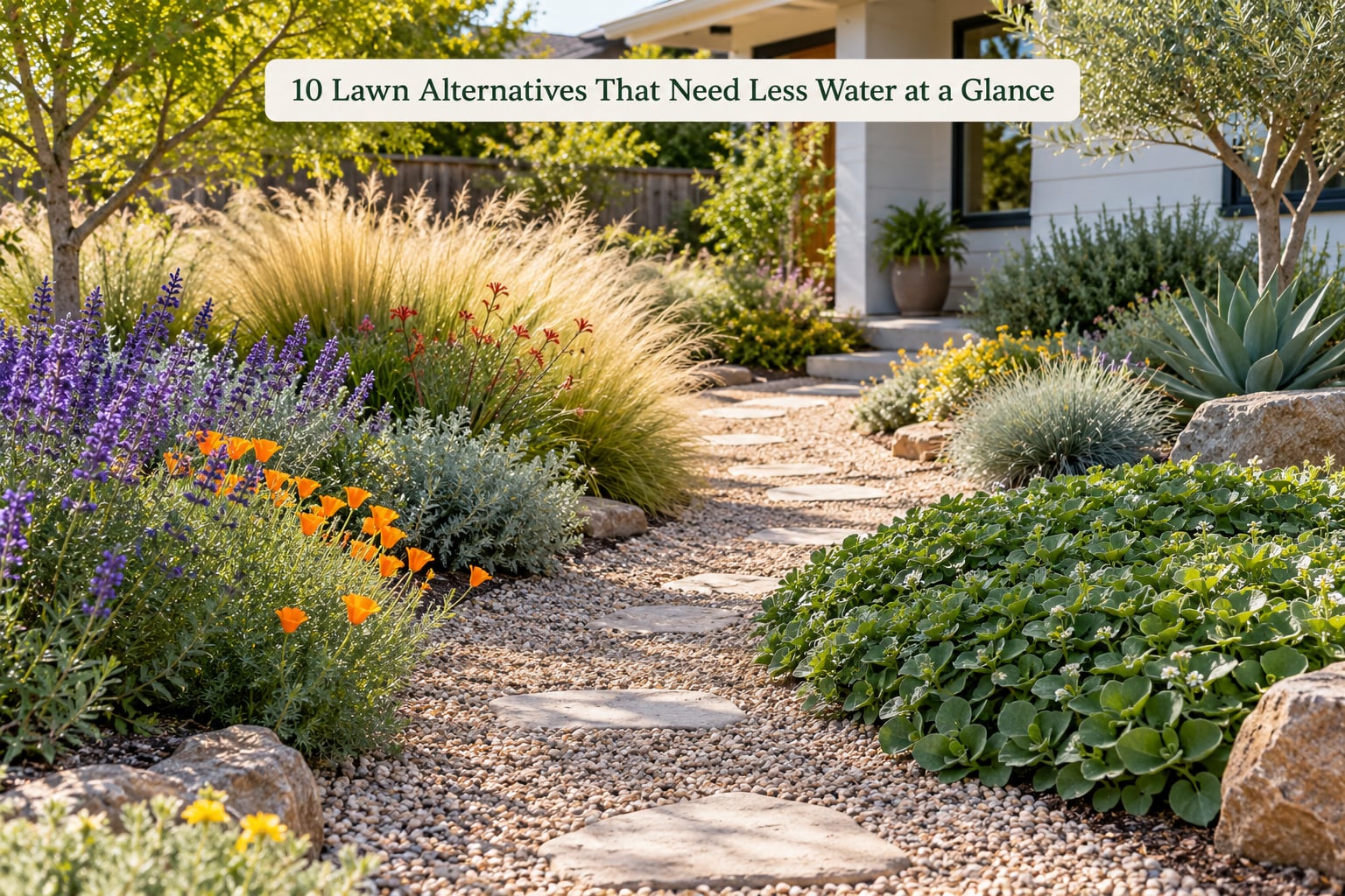10 Lawn Alternatives That Need Less Water at a Glance